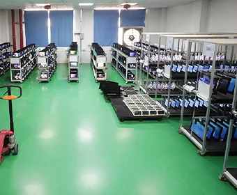Device burn-in racks at a partner facility
